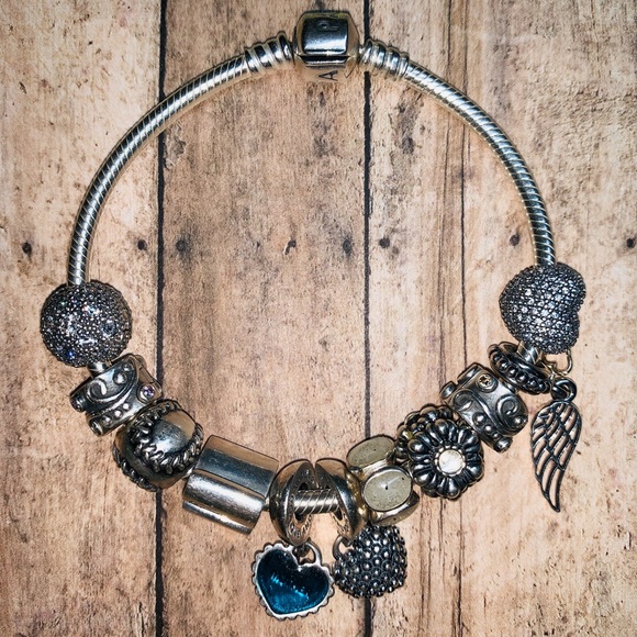 Pandora Jewelry Silver Bracelet With Charms Poshmark